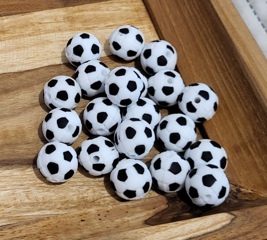 Perle silicone Soccer 15mm