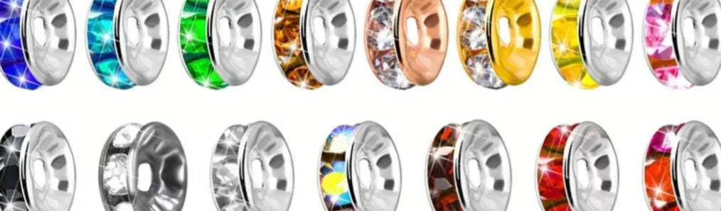 LIQUIDACIÓN Cuentas espaciadoras de diamantes de imitación 8 mm