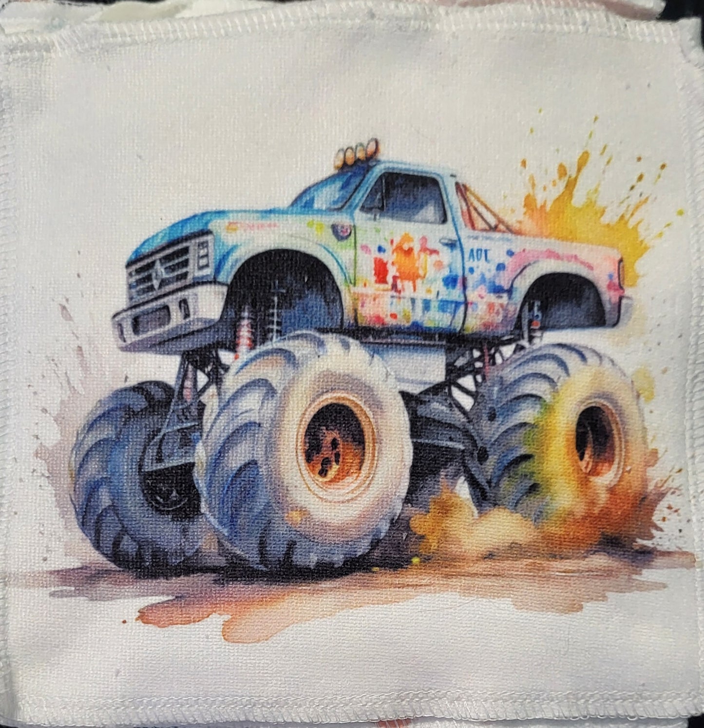 Monster truck washcloth