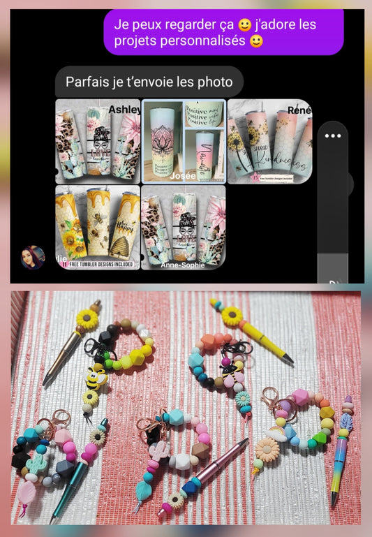 *Duo porte clé / stylo personnalisé