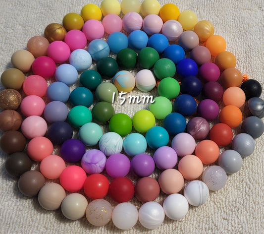 15mm round silicone pearl