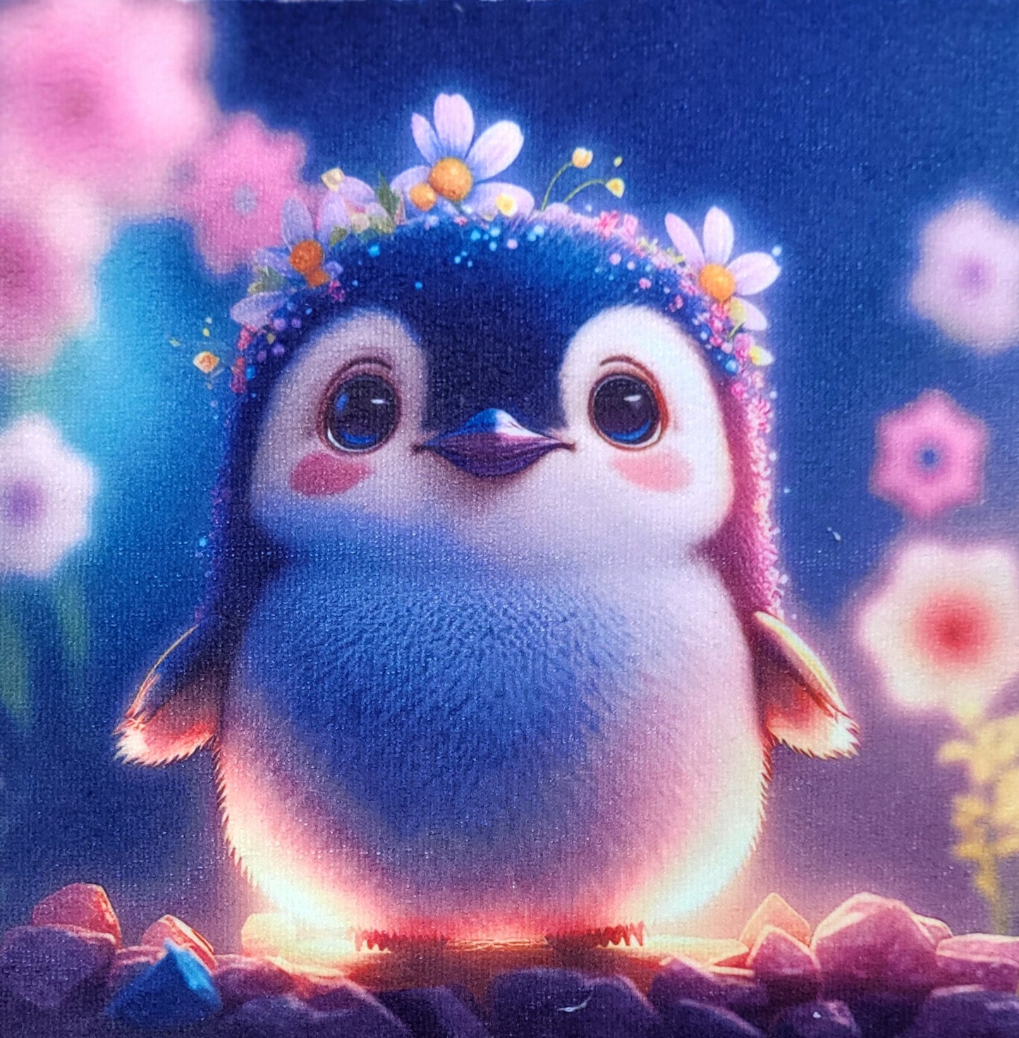 Toallita de pingüino floral