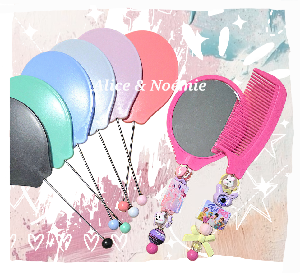 *Ensemble brosse et mirroir personnalisable