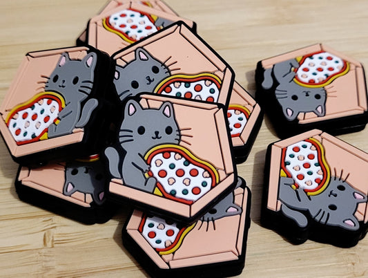 Pizza Cat Silicone Bead