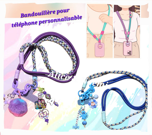 *Bandouillère pour téléphone personnalisable
