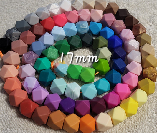 17mm Silicone Hexagon Bead