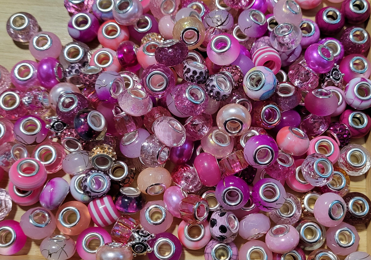 CLEARANCE Pink acrylic beads