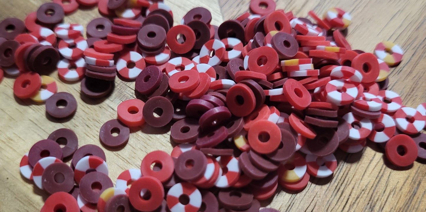 CLEARANCE Mixed Red Spacer Beads