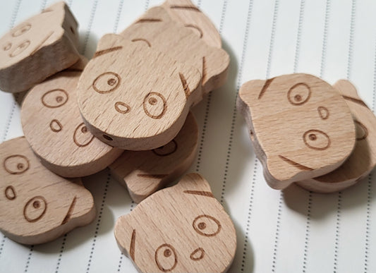 Wooden bead bear